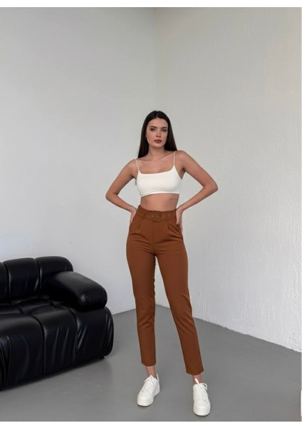 Kadın Pileli Ithal Kemerli Havuç Yüksek Bel Kumaş Pantolon fiyatları