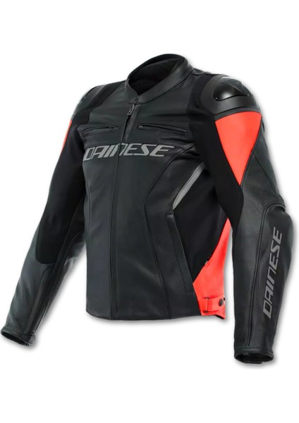 Racing 4 Black Fluo Red Deri Motosiklet Mont 58