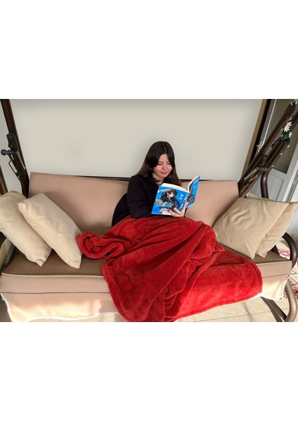 Wellsoft Tek Kişilik Battaniye |kiremit | 150X200 cm modelleri