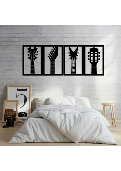 Gitarlar Temalı Ahşap Duvar Tabloları fırsatları
