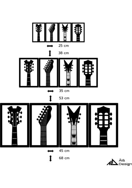 Gitarlar Temalı Ahşap Duvar Tabloları indirimleri