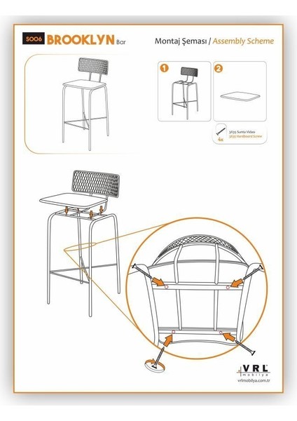 Brooklyn Bar Mutfak Cafe Sandalyesi fiyatları