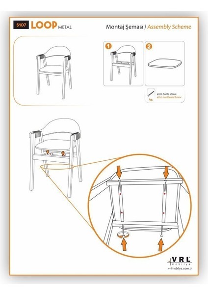 Loop Metal Mutfak Cafe Sandalyesi modelleri