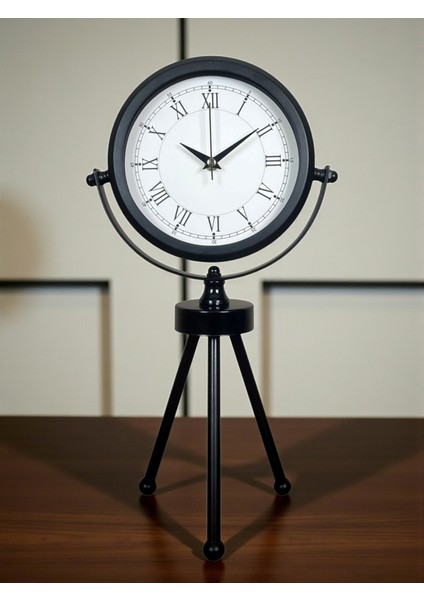 Zentime Siyah Zarif Üç Ayaklı Masa Saati