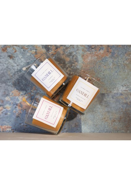 Candıll %100 Doğal Balmumu Mum – Parafin Içermez, Hava Temizleyici Negatif Iyon Etkili, Hipoalerjenik & Temiz Yanan Premium Cam Mum (Lavanta / Paçuli / Portakal Çiçeği)