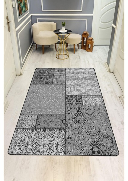 Etnik Desenli Dijital Baskı Kaymaz Taban Halı H1123