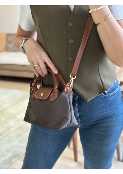 Kahve Paraşüt Kumaş Taba Saplı El ve Omuz Çantası fiyatları