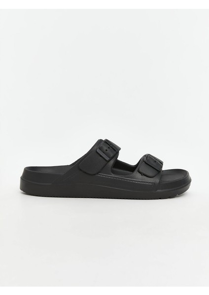 Yeni Sezon Deri Görünümlü Çift Bantlı Erkek Terlik fiyatları