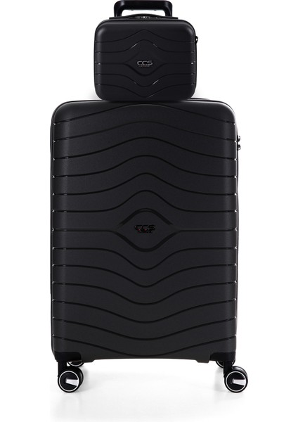 Ultra Hafif Polipropilen Körüklü Ekstra Hacim Büyük +Makyaj 2 Li Valiz Seti