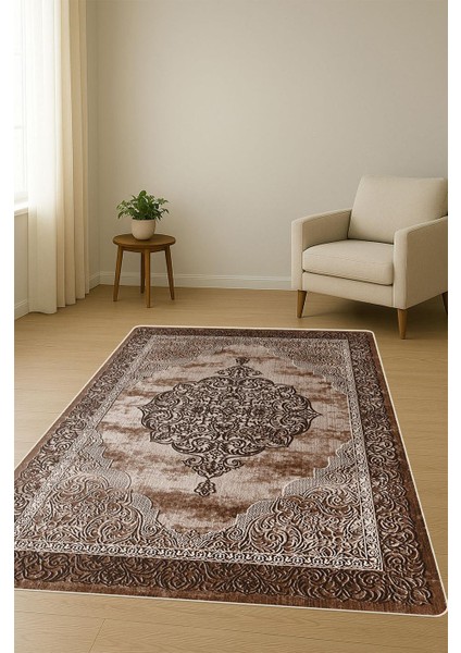 Parlak Kadife Kumaş Dijital Baskı Klasik Desenli Dot Kaymaz Tabanlı Halı H0086 fiyatları