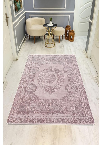 Klasik Desen Dijital Baskı Kaymaz Taban Halı H1107