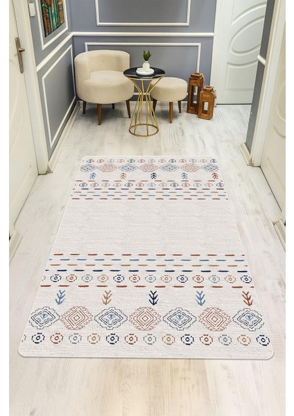 Parlak Parlak Kadife Kumaş Dijital Baskı Etnik Desenli Dot Kaymaz Tabanlı Halı Kumaş Dijital Baskı Dot Kaymaz Tabanlı Mutfak Halısı H0022