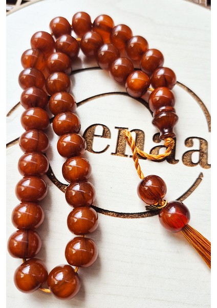 11X13MM Usta Mühürlü Bol Hareli Sıkma Kehribar Tesbih fırsatları