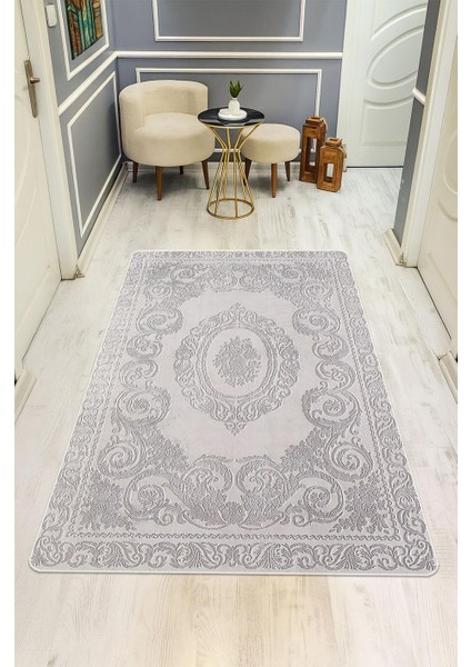 Klasik Desen Dijital Baskı Kaymaz Taban Halı H1106