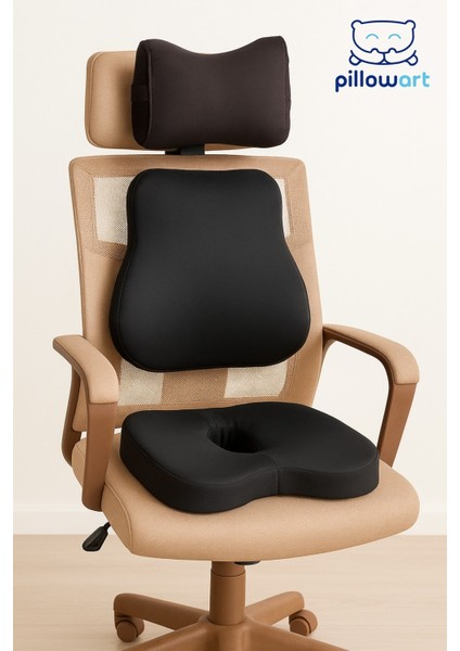 Ortopedik Yastık Seti, Bel, Boyun ve Kalça Desteği, 3'lü Konfor Seti