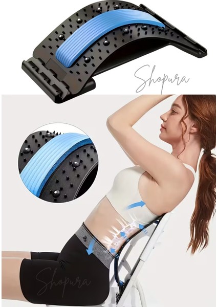 Sihirli Bel Destek, 3 Kademeli Omurga Düzleştirici ve Masajlı Alet