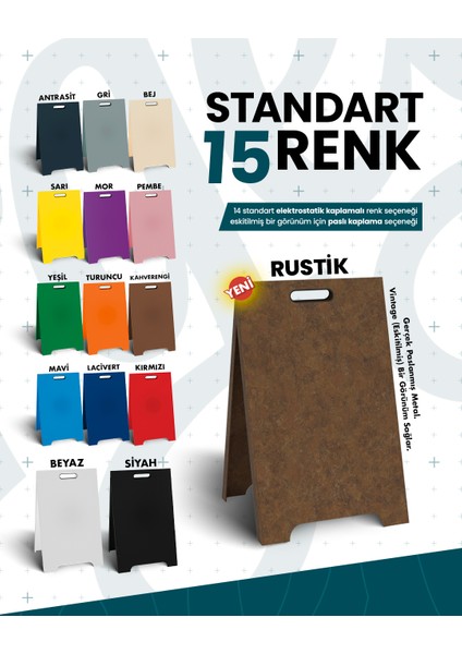 Kişiselleştirilebilir Ayaklı Metal Reklam Tabelası – Çift Taraflı Dış Mekan Tanıtım Panosu – Kafe, Restoran ve Mağazalar Için Kolay Kurulumlu Dayanıklı Işletme Tabelası