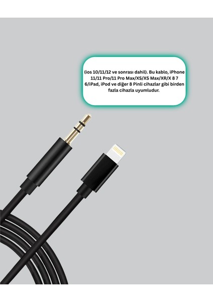 iPhone Uyumlu Lightning – 3.5mm Aux Adaptör Kablo Stereo Ses Aktarım modelleri