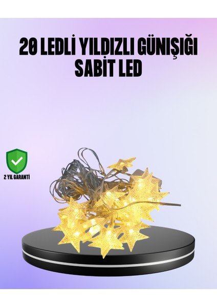 5 Metre Yıldız Şeklinde LED Şerit Işık Sabit Beyaz Aydınlatma