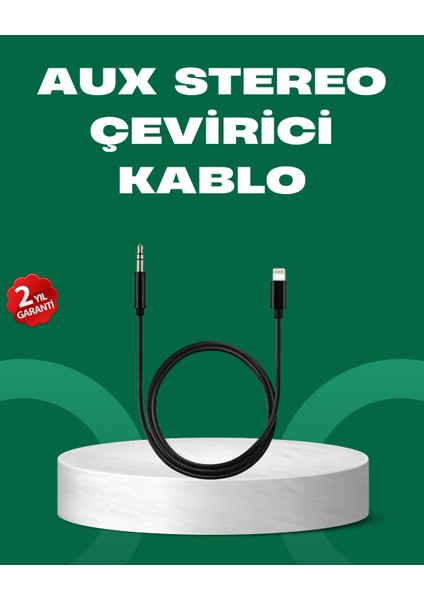 Lightning To 3.5mm Aux Ses Dönüştürücü Kablo 1 Metre Stereo Uyumlu