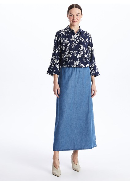 Yeni Sezon Beli Lastikli Rahat Kalıp Kadın Jean Etek fiyatları