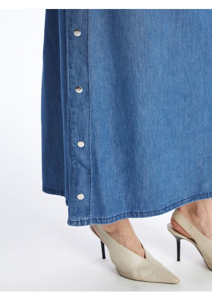 Yeni Sezon Beli Lastikli Rahat Kalıp Kadın Jean Etek modelleri