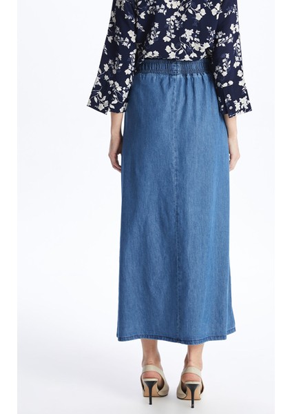 Yeni Sezon Beli Lastikli Rahat Kalıp Kadın Jean Etek indirimleri