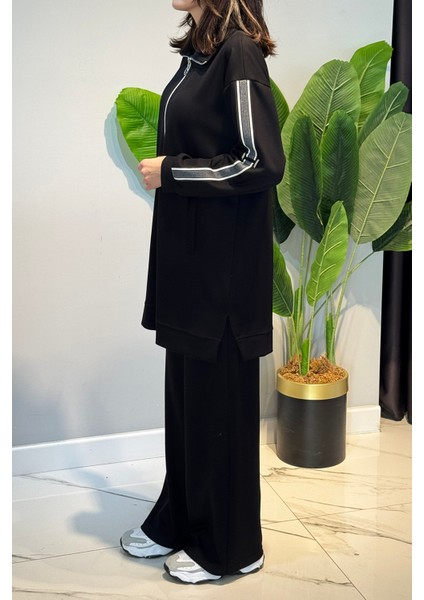 Kolları Şerit Kemer Detay Tunikli Pantolon Takım 2119 Siyah fiyatları