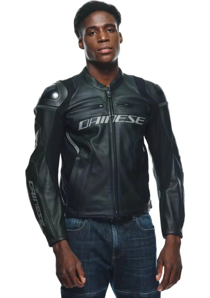 Racing 4 Black Black Deri Motosiklet Mont 48