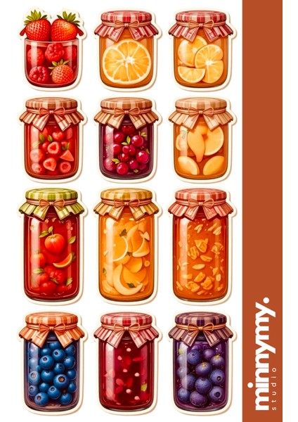 Jar Collection Vintage Sticker, Çıkartma, Ajanda, Günlük, Planlayıcı, Bullet Journal , Scrapbook