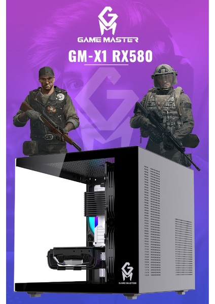 Gm-X1 Intel I3-12100F 16GB Ram 512GB M.2 RX580 8gb 256 Bit Ekran Kartlı Rgb Mini Akvaryum Siyah Gaming Kasa modelleri