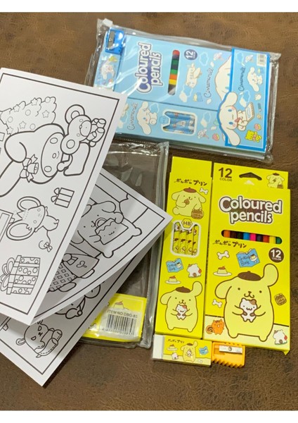Sanrio, Kalemli Kırtasiye Seti 12 Li Boya 6lı Kalem Silgi Kalem Tıraş, Cinnamoroll , Pompompurin fiyatları