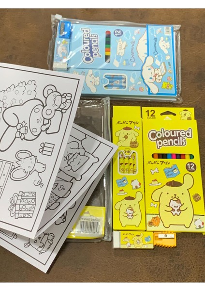 Sanrio, Kalemli Kırtasiye Seti 12 Li Boya 6lı Kalem Silgi Kalem Tıraş, Cinnamoroll , Pompompurin fırsatları