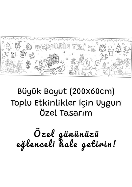 Eğitici Yeni Yıl Rulo Boyama Etkinliği - Yılbaşı Boyama - Yılbaşı Etkinlik - Christmas Boyama