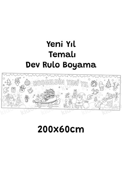 Eğitici Yeni Yıl Rulo Boyama Etkinliği - Yılbaşı Boyama - Yılbaşı Etkinlik - Christmas Boyama modelleri