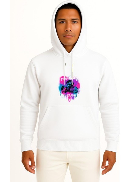 Kapüşonlu Bu Benim Terapim Dumbell Fitness Gym Göğüs Baskılı Unisex Sweatshirt