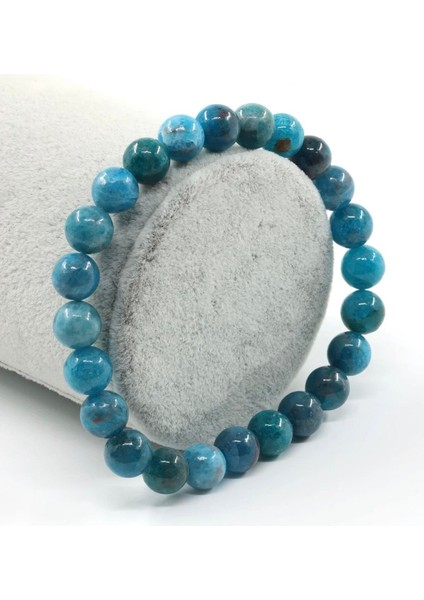 Apatit Doğal Taş Bileklik 8 mm Yuvarlak Kesim fiyatları