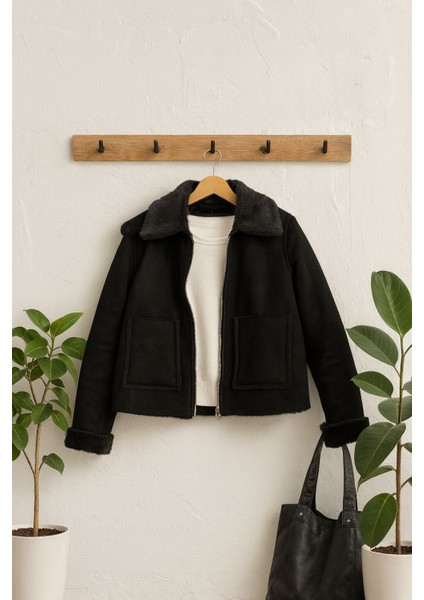 Suni Siyah içi Kürklü Süet Bayan Mont Ceket fiyatları