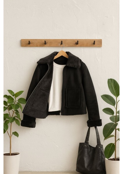 Suni Siyah içi Kürklü Süet Bayan Mont Ceket fırsatları