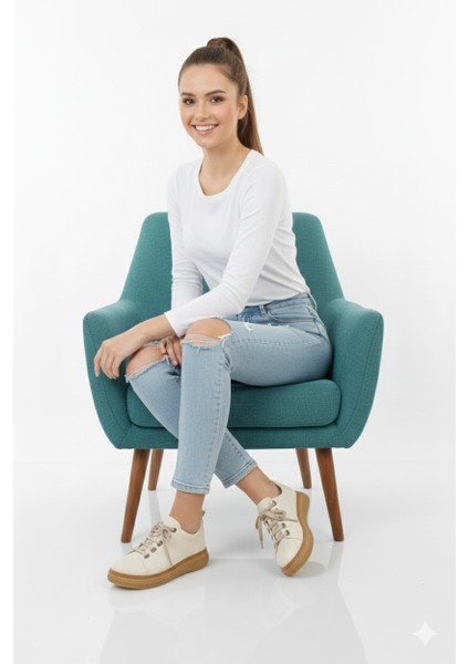 Kadın Hakiki Deri Ortopedik Spor Tarz Günlük Ayakkabı M26/KA120