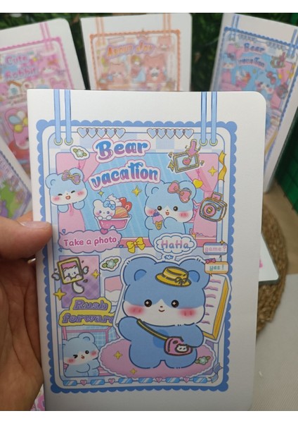 Sanrio Kawaii Anime Baskılı ve Diğer Figür Baskılı Rengarenk Defterler Renkli Sayfalar Hediyelik 1AD