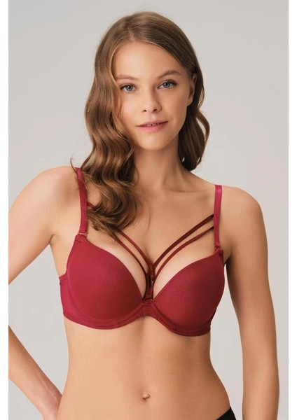 Özel Tasarım Balenlı Desteklı Dolgulu Askıları Çıkabılen Yaka Detaylı T-Shırt Sütyenı