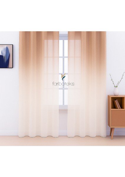 Vizon Bej Kahve Renk Renkli Tül Üstdegrade Ütü Istemeyen Kırışmaz 2 Kat Pileli Tül fiyatları