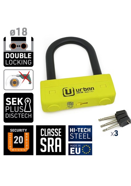 UR85120Y Motosikletler Için Yüksek Güvenlikli U Kilidi Sra Onaylı fiyatları