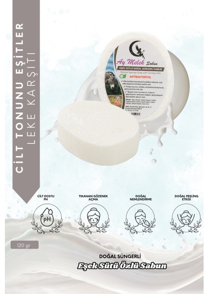 Eşek Sütü Özlü Süngerli Doğal Güzellik Sabunu Cilt Kırışıklık Önleyici Etkili