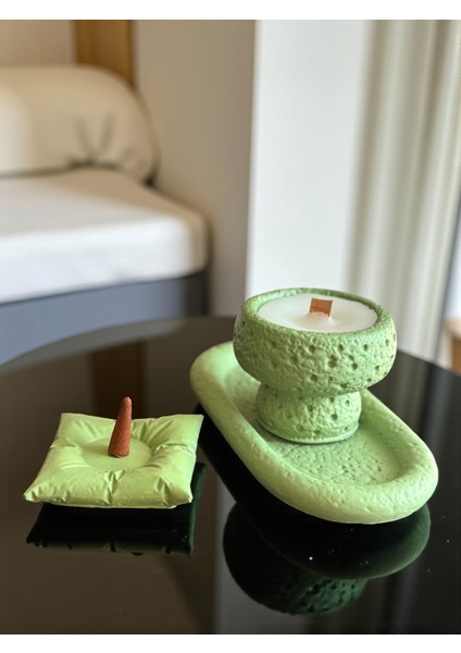 Design El Yapımı Beton Tepsi & Mum Seti – Modern Dekor Ürünü, Hediye Tütsü ve Tütsü Minderi Dahil fiyatları