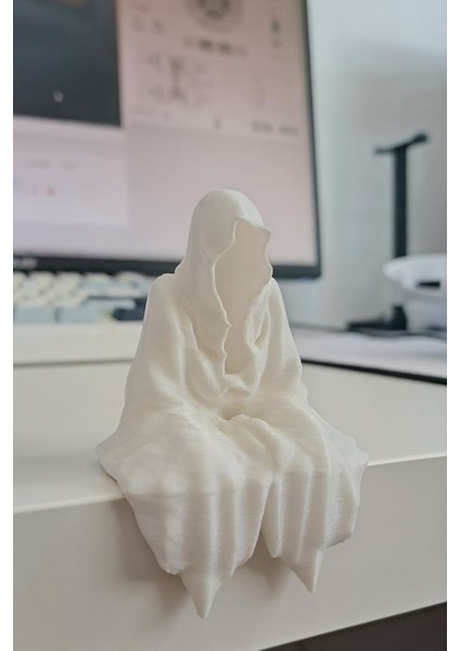 3D Masa - Kitaplık - Gamer Dekorasyonu Ghost Azrail Kitaplık Figürü