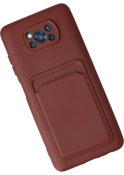 Xiaomi Pocophone X3 Kılıf Kelvin Kartvizitli Silikon - Bordo modelleri