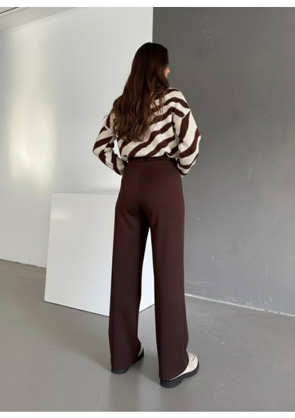 Kadın Palazzo Kalıp Pileli Yüksek Bel Ithal Kumaş Doubleface Yüksek Kaliteli Ürün Çekme Solma Yapmaz fiyatları