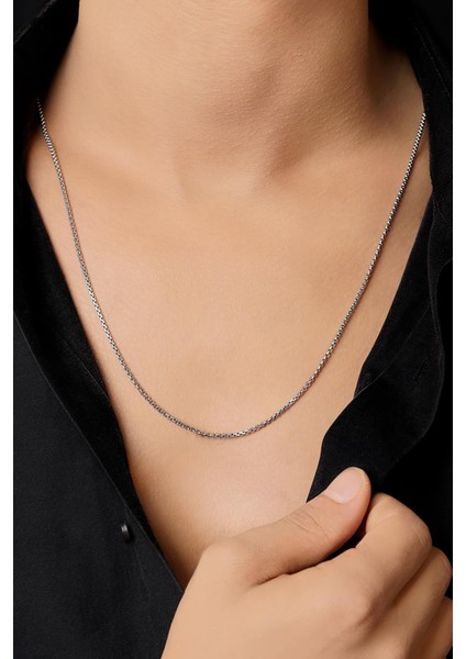 14 Ayar Altın Desenli Küp Zincir Erkek Kolye modelleri